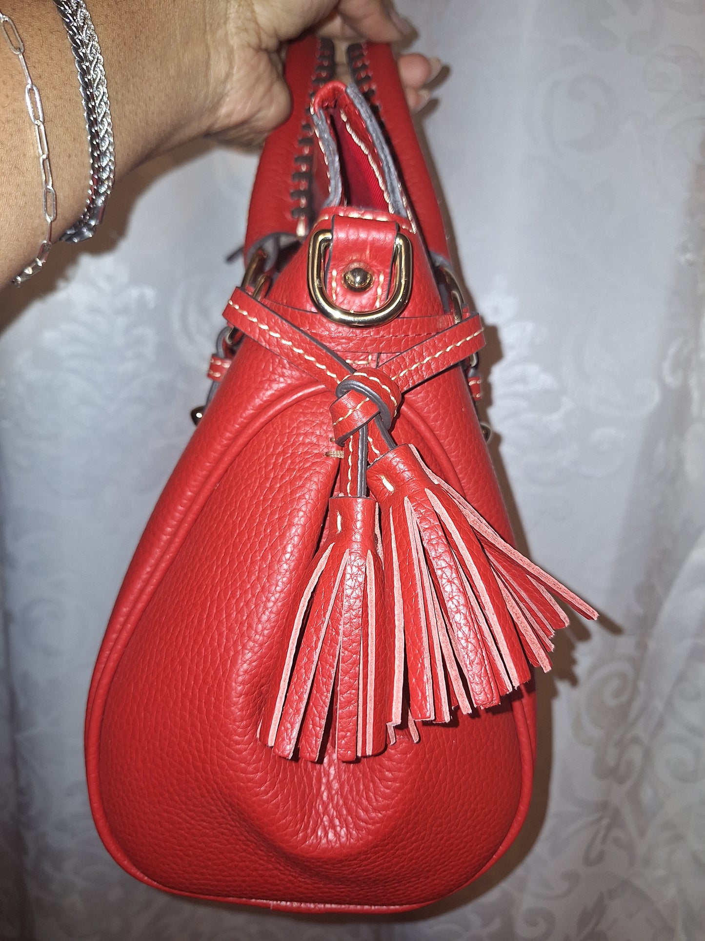 Dooney & Bourke Satchel - Red Pebble Leather - EUC (Price Includes Shipping)
