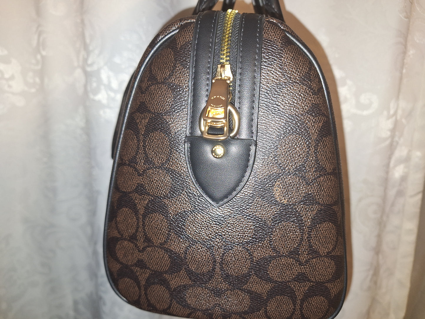 Coach Large Rowan Signature Canvas Walnut/Black - NWOT & Matching Pouch Wristlet - NWT (Price Includes Shipping)