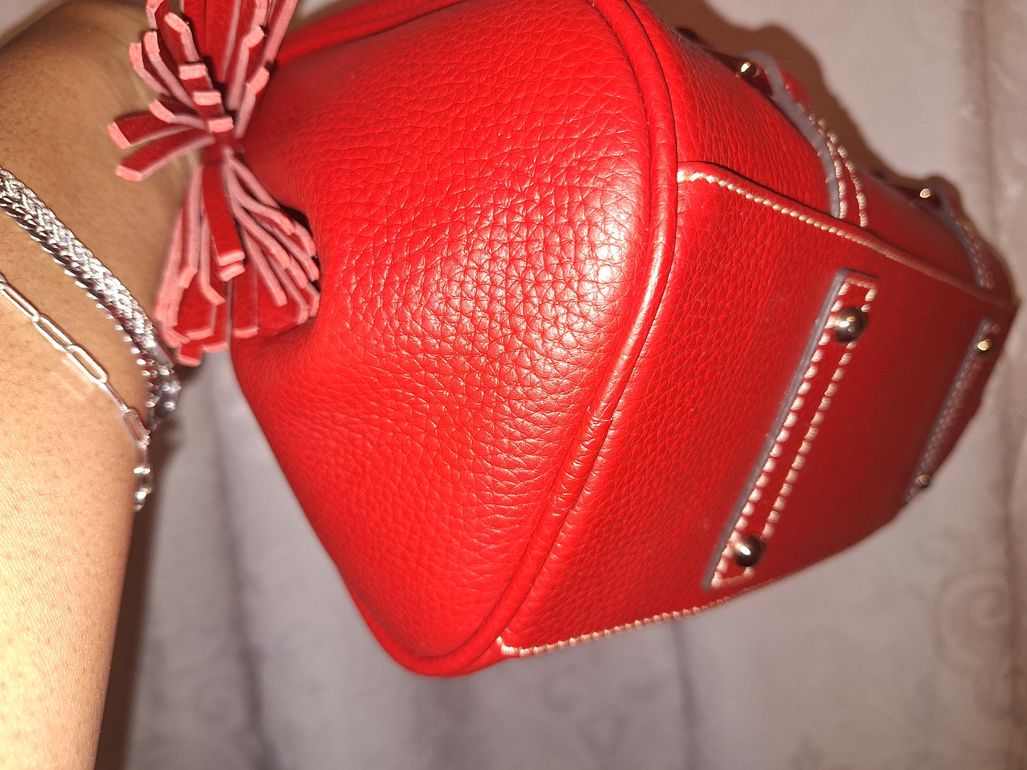 Dooney & Bourke Satchel - Red Pebble Leather - EUC (Price Includes Shipping)