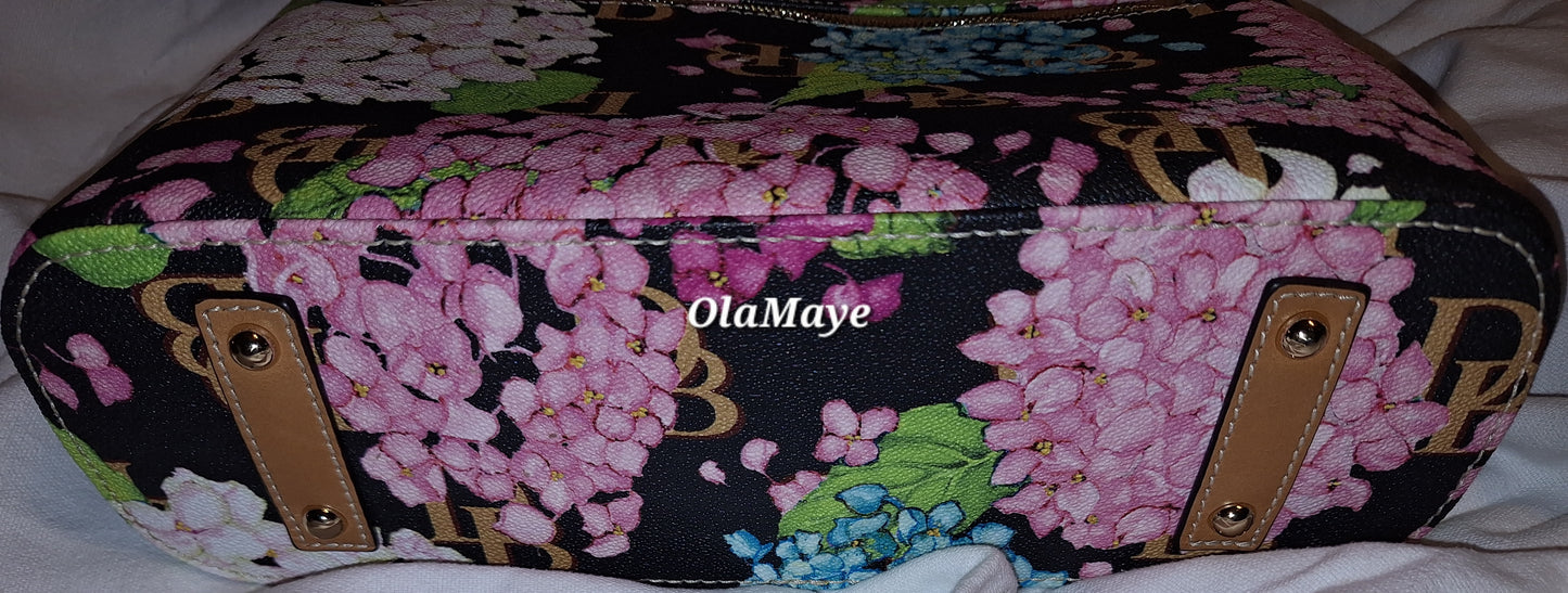 Dooney & Bourke Hydrangea Monogram Shopper (Black) - NWT - (Price Includes Shipping)