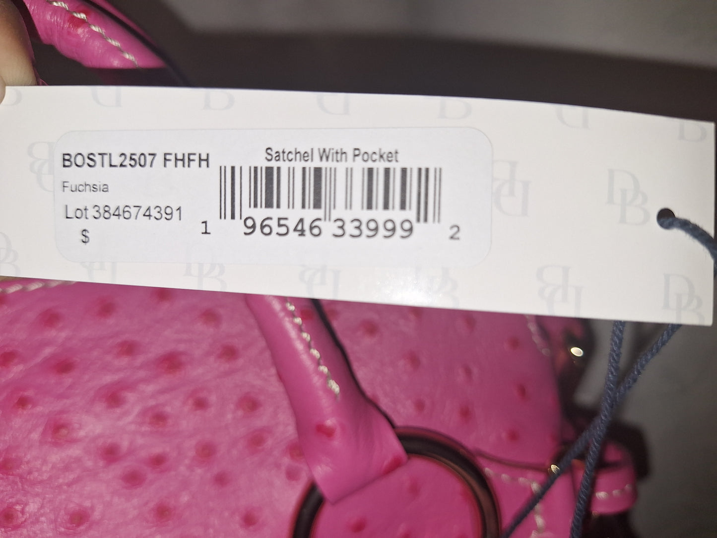 Dooney & Bourke Fuschia Ostrich Satchel - NWT (Price Includes Shipping)