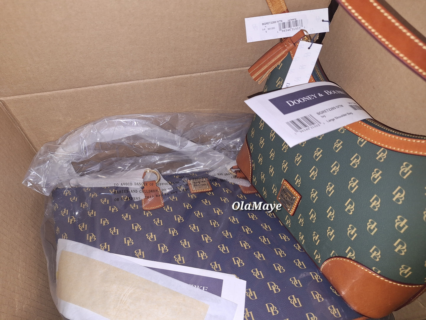 Dooney & Bourke Bundle - Ivy Gretta Large Shoulder Bag & Navy Gretta Wren Tote - Both NWT (Price Includes Shipping)