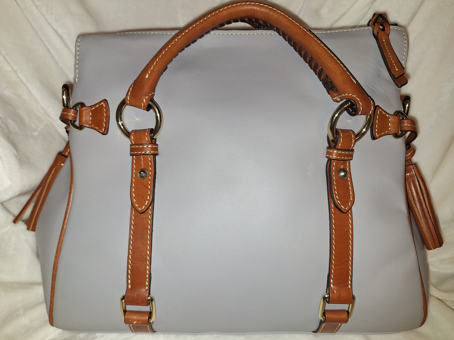 Dooney & Bourke Leather Satchel - Ash & Tan - NWT (Price Includes Shipping)