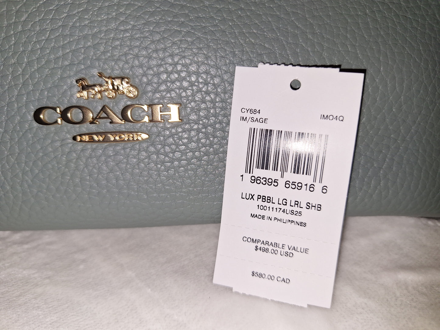 Coach Large Laurel Shoulder Bag - Sage - EUC & Corner Zip - Sage - EUC (Price Includes Shipping)