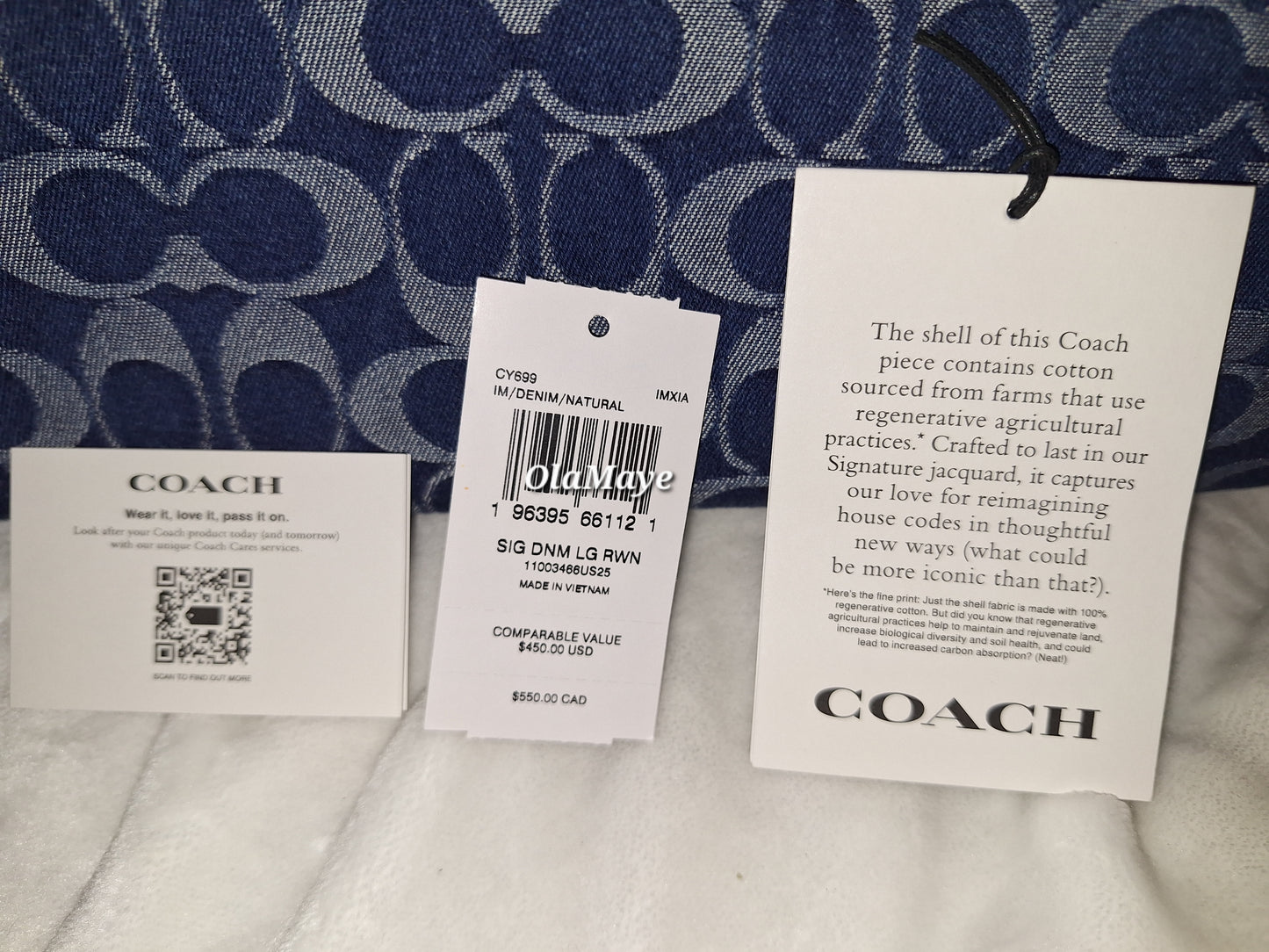 Coach Large Rowan Signature Denim - EUC (Price Includes Shipping)