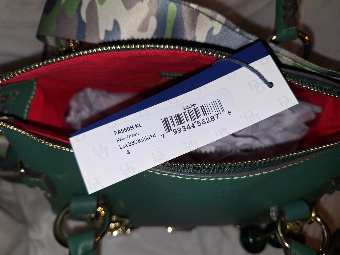 Dooney & Bourke Satchel - Kelly Green - NWT - (Sold As Pictured - Fully Dressed) (Price Includes Shipping)