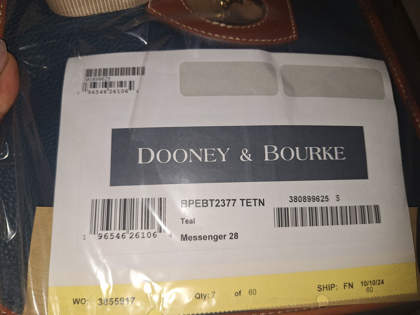 Dooney & Bourke Messenger 28 w/Turnlock - Teal - NWT (Price Includes Shipping)