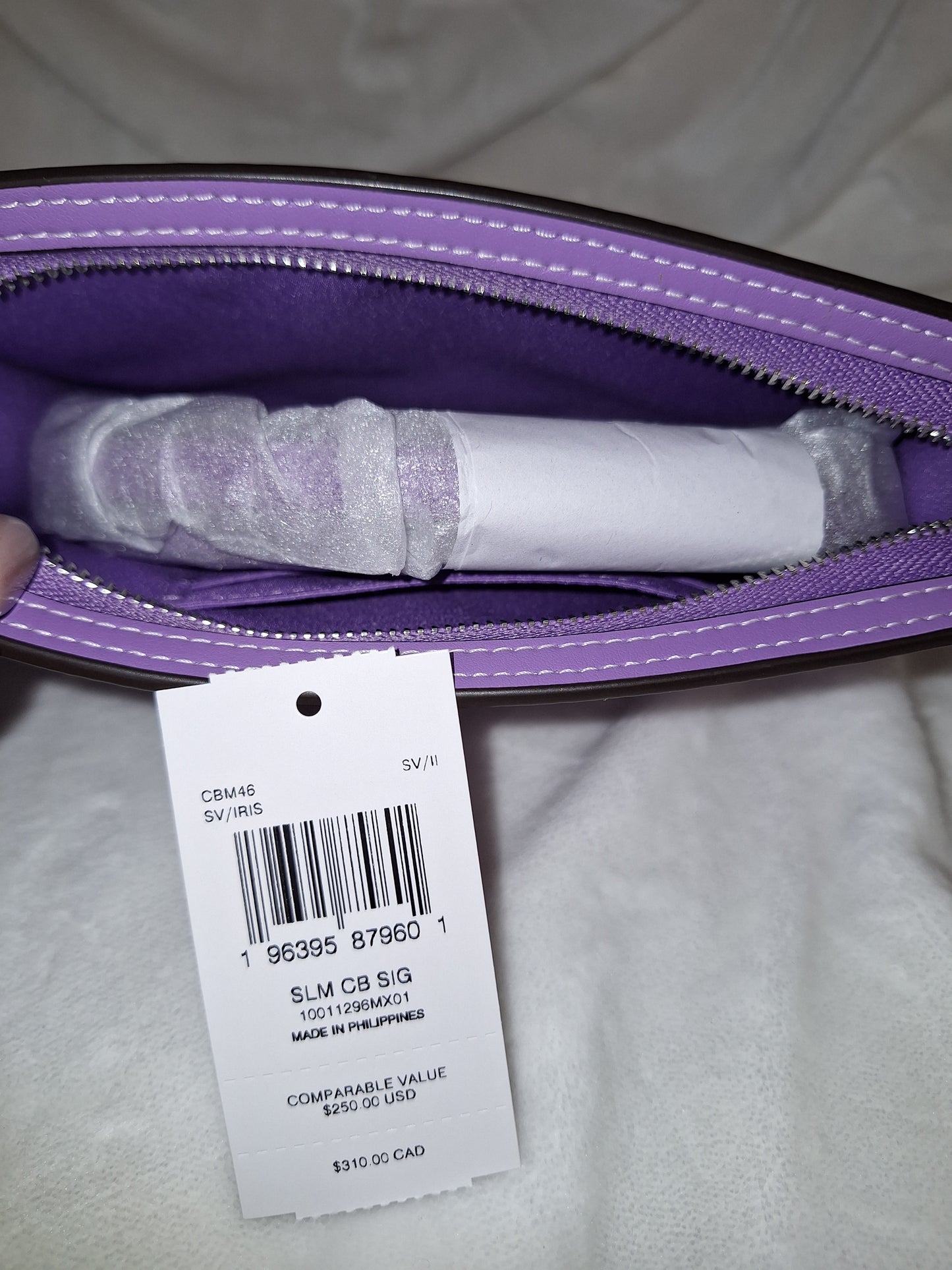 Coach Slim Crossbody - Signature Canvas - Iris - NWT (Price Includes Shipping)