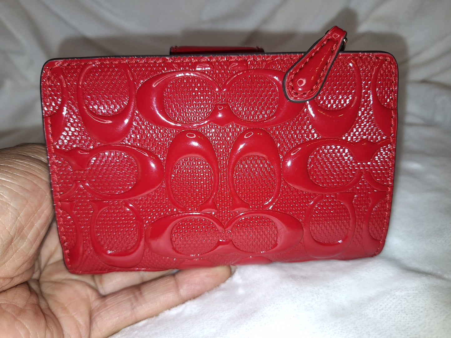 Coach Patent Signature Corner Zip Wallet - Red - NWT (Matching Bag Available Separately) (Price Includes Shipping)