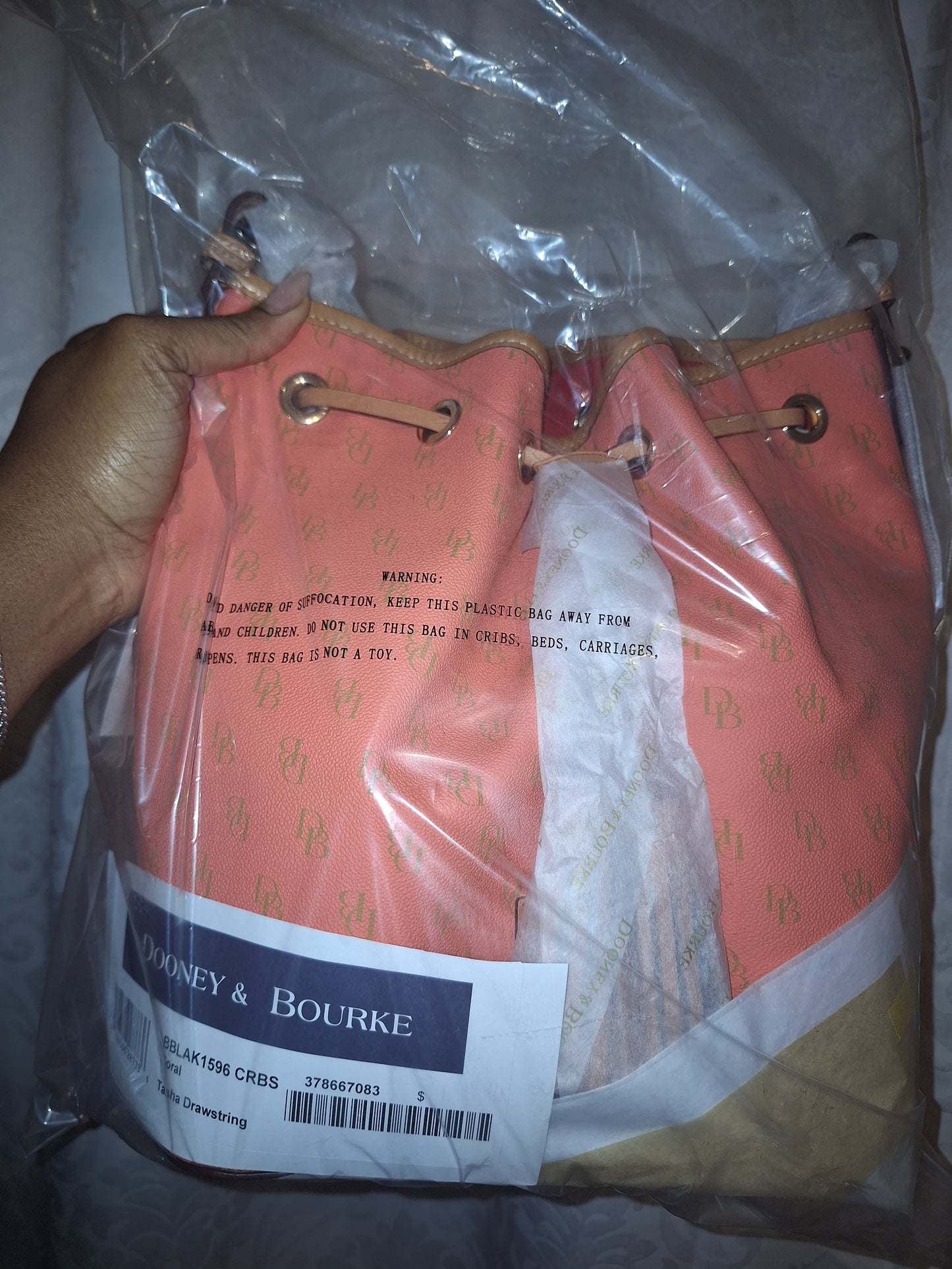 Dooney & Bourke Tasha Drawstring Bag Coral Gretta - NWT (Price Includes Shipping)