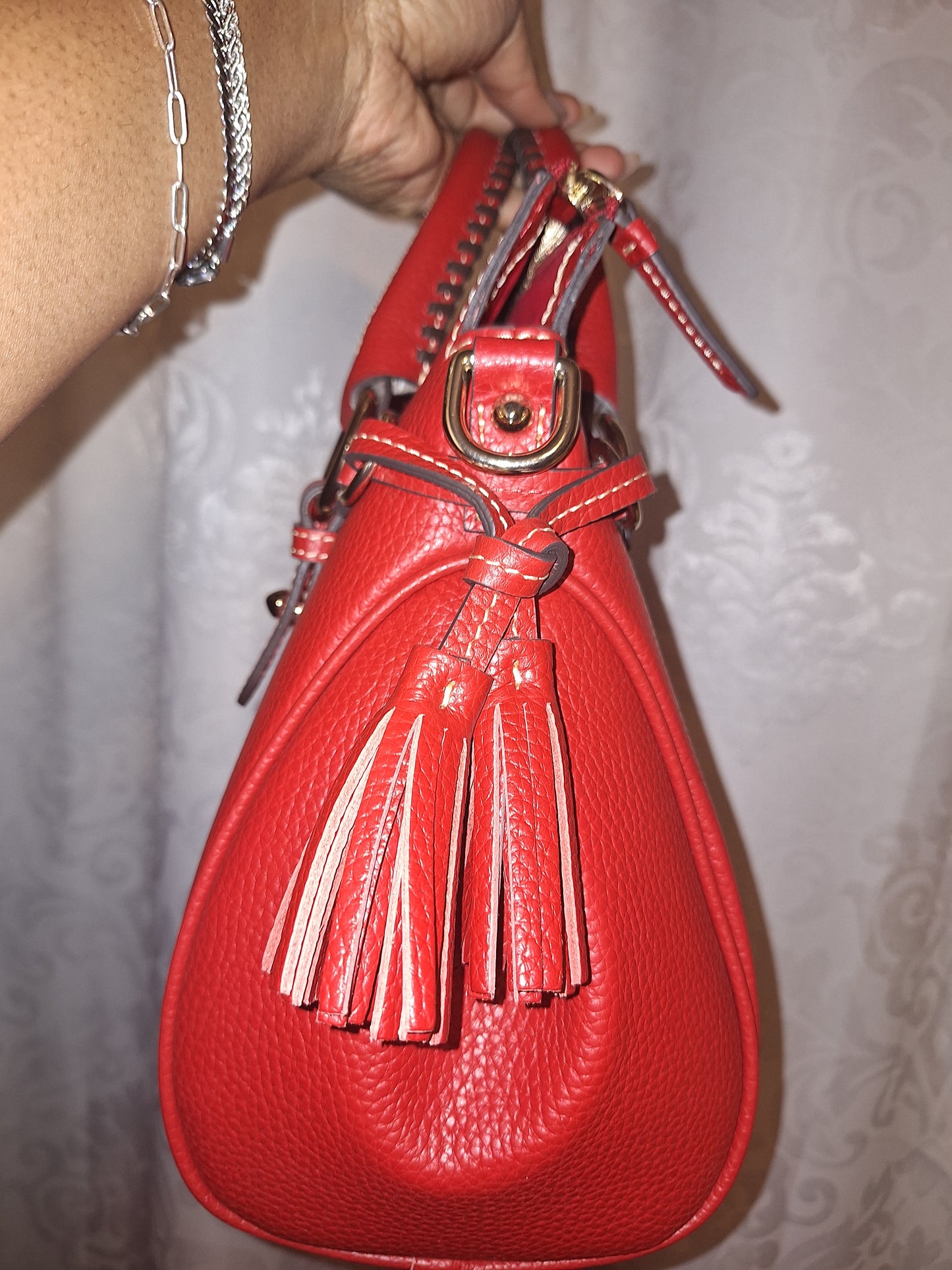 Dooney & Bourke Satchel - Red Pebble Leather - EUC (Price Includes Shipping)