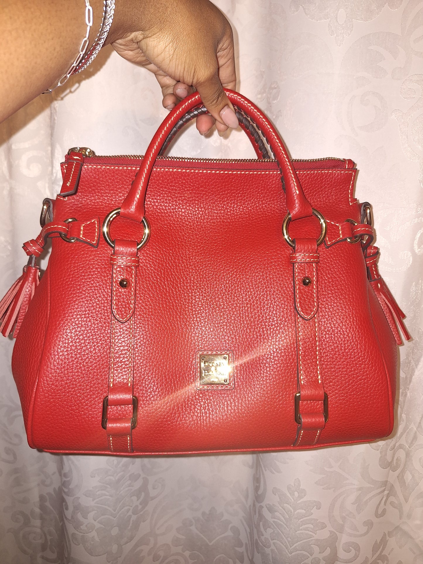 Dooney & Bourke Satchel - Red Pebble Leather - EUC (Price Includes Shipping)