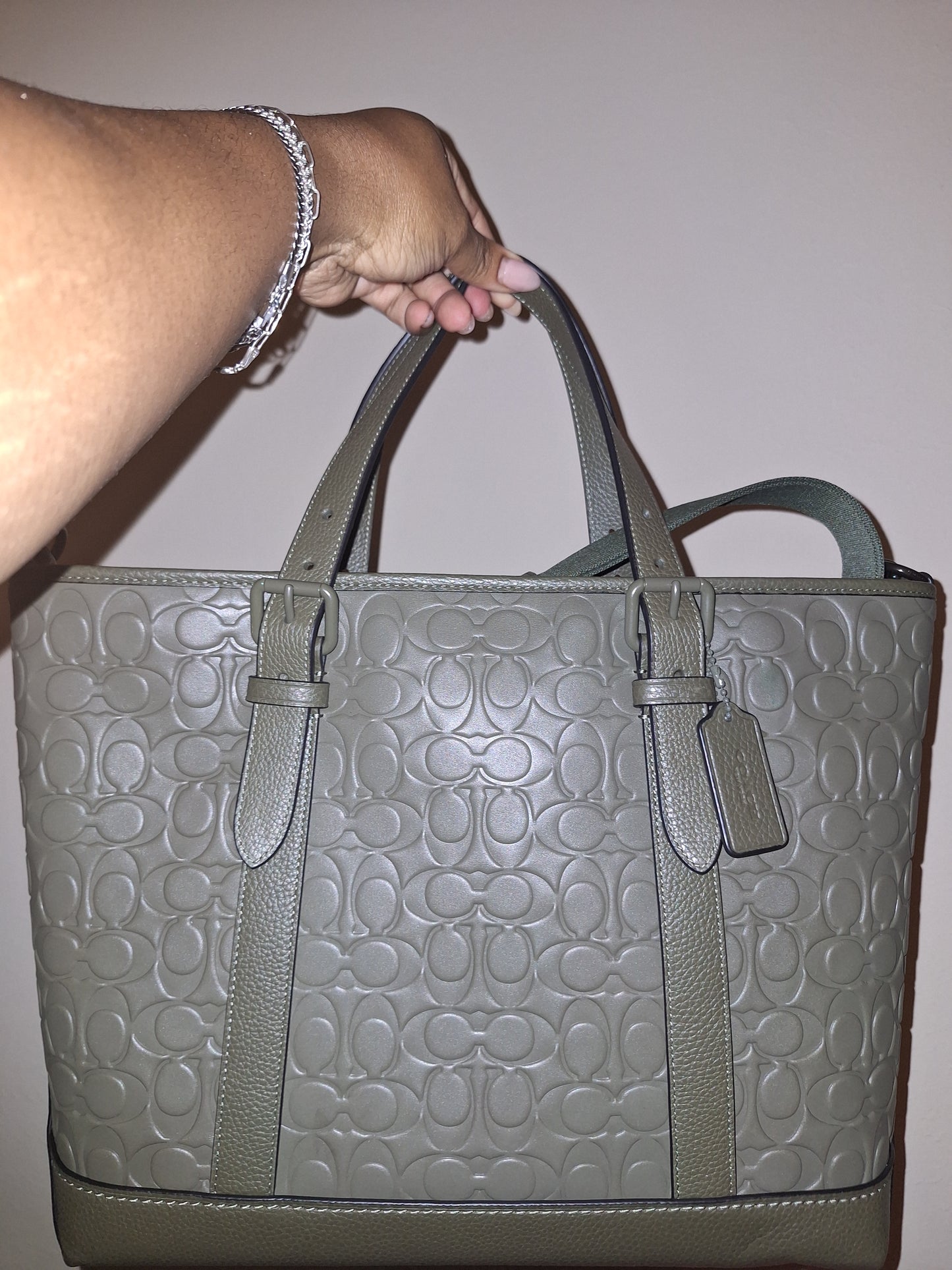 Coach Warner Signature Leather Tote - Olive - NWT (Price Includes Shipping)
