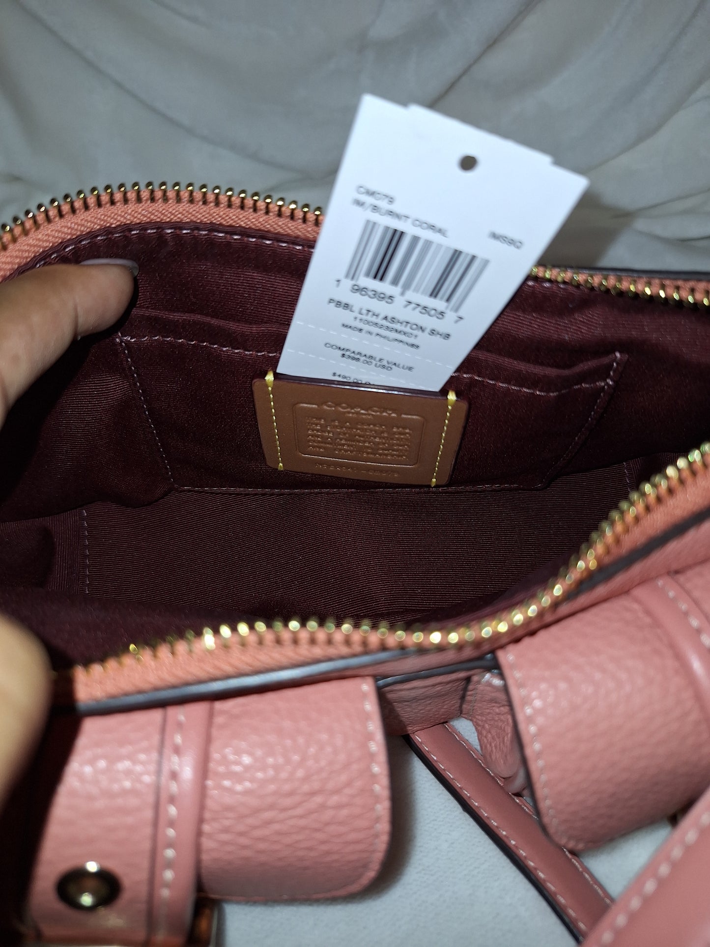 Coach Leather Ashton - Burnt Coral - NWT (Price Includes Shipping)
