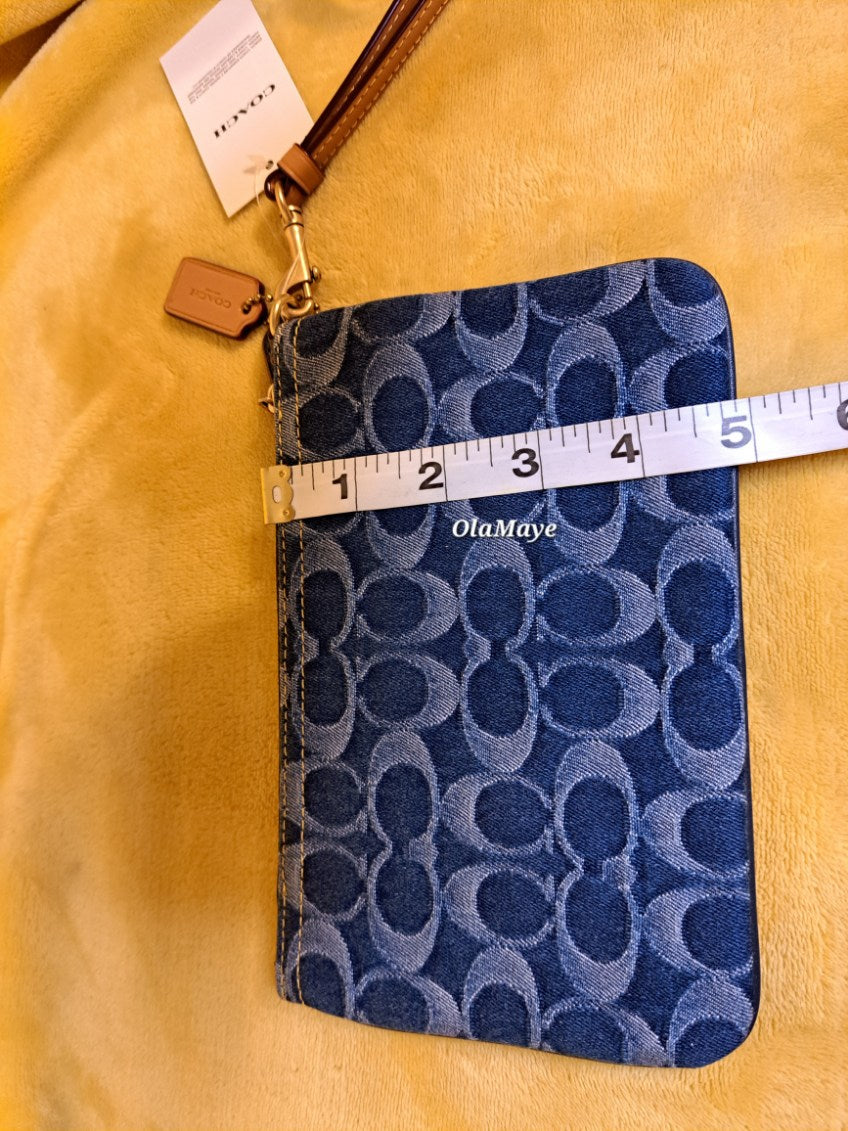 COACH DENIM WRISTLET