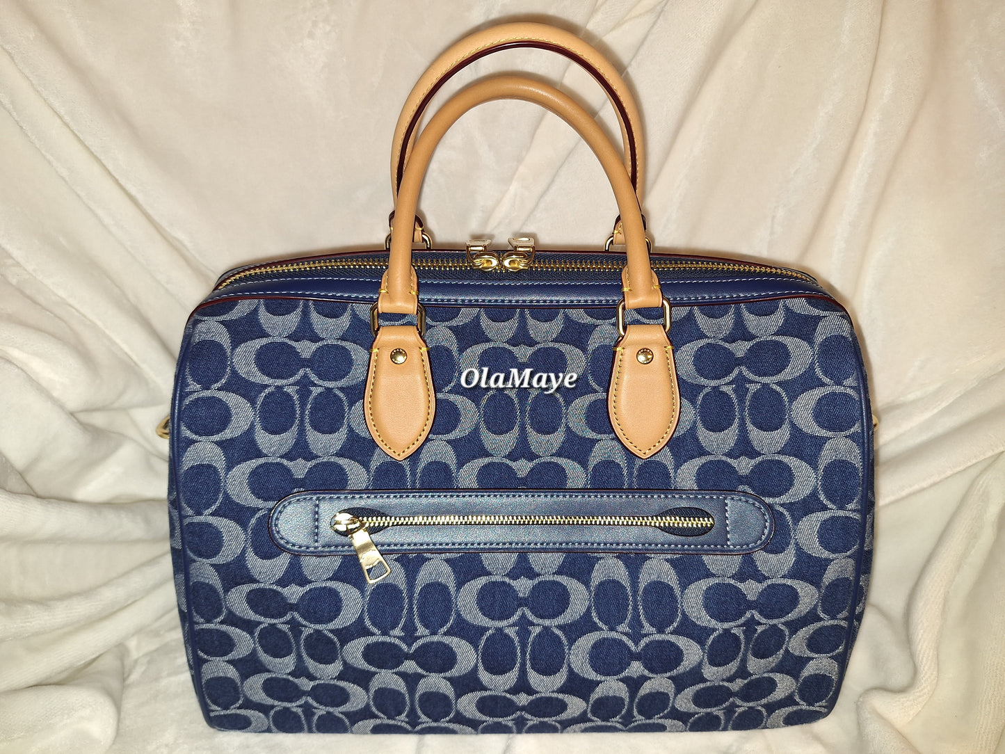 Coach Large Rowan Signature Denim - EUC (Price Includes Shipping)