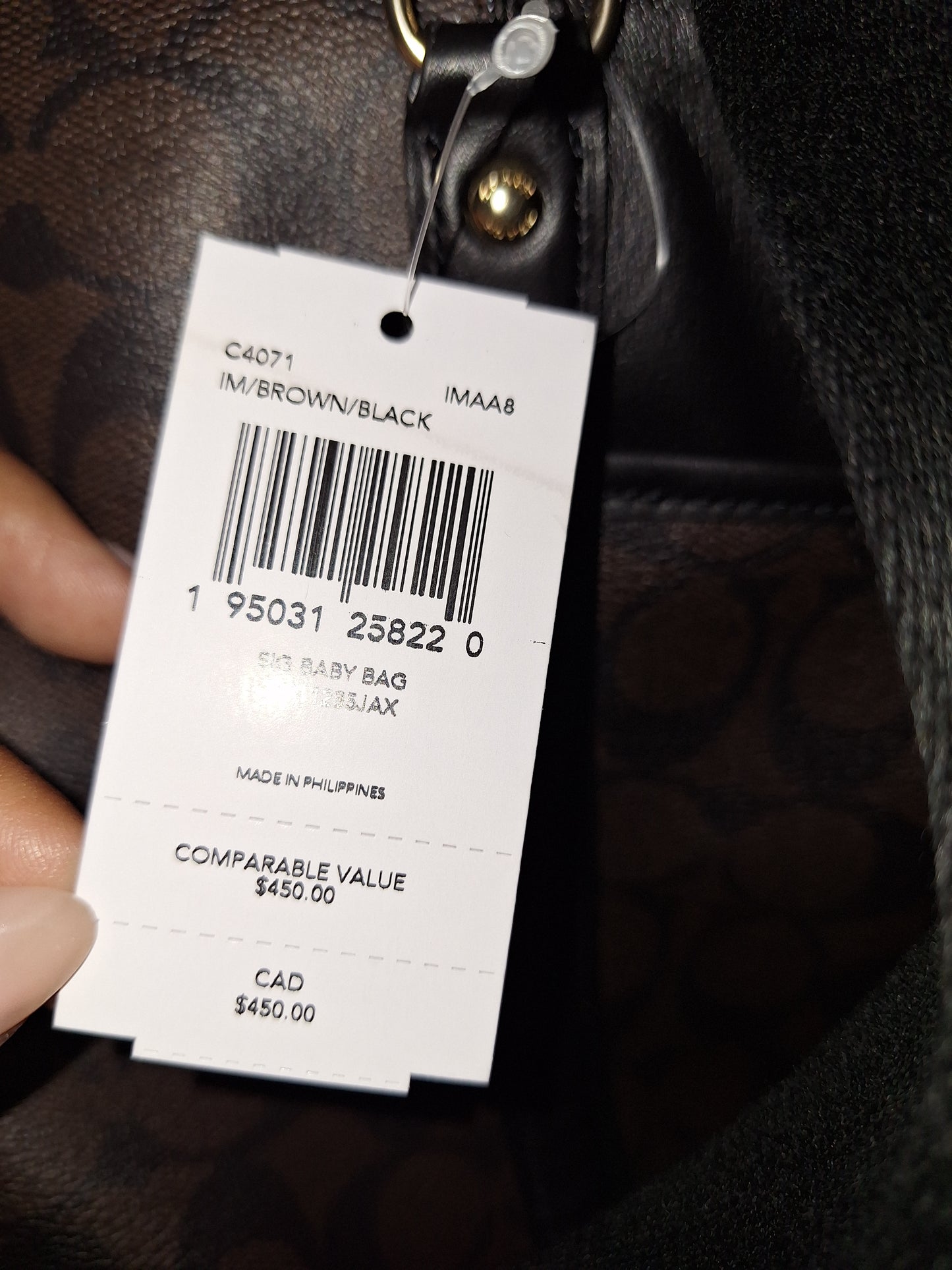 Coach Baby Bag Tote - Walnut/Black - NWT (Price Includes Shipping)