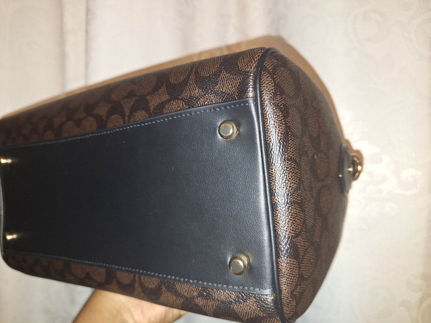 Coach Large Rowan Signature Canvas Walnut/Black - NWOT & Matching Pouch Wristlet - NWT (Price Includes Shipping)