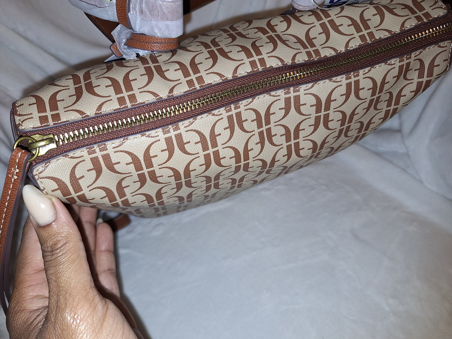 Fossil Elina Convertible Backpack Purse - Signature Canvas & Leather - Tan/Brown - NWT (Price Includes Shipping)