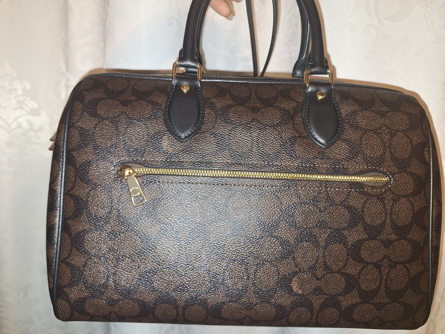 Coach Large Rowan Signature Canvas Walnut/Black - NWOT & Matching Pouch Wristlet - NWT (Price Includes Shipping)
