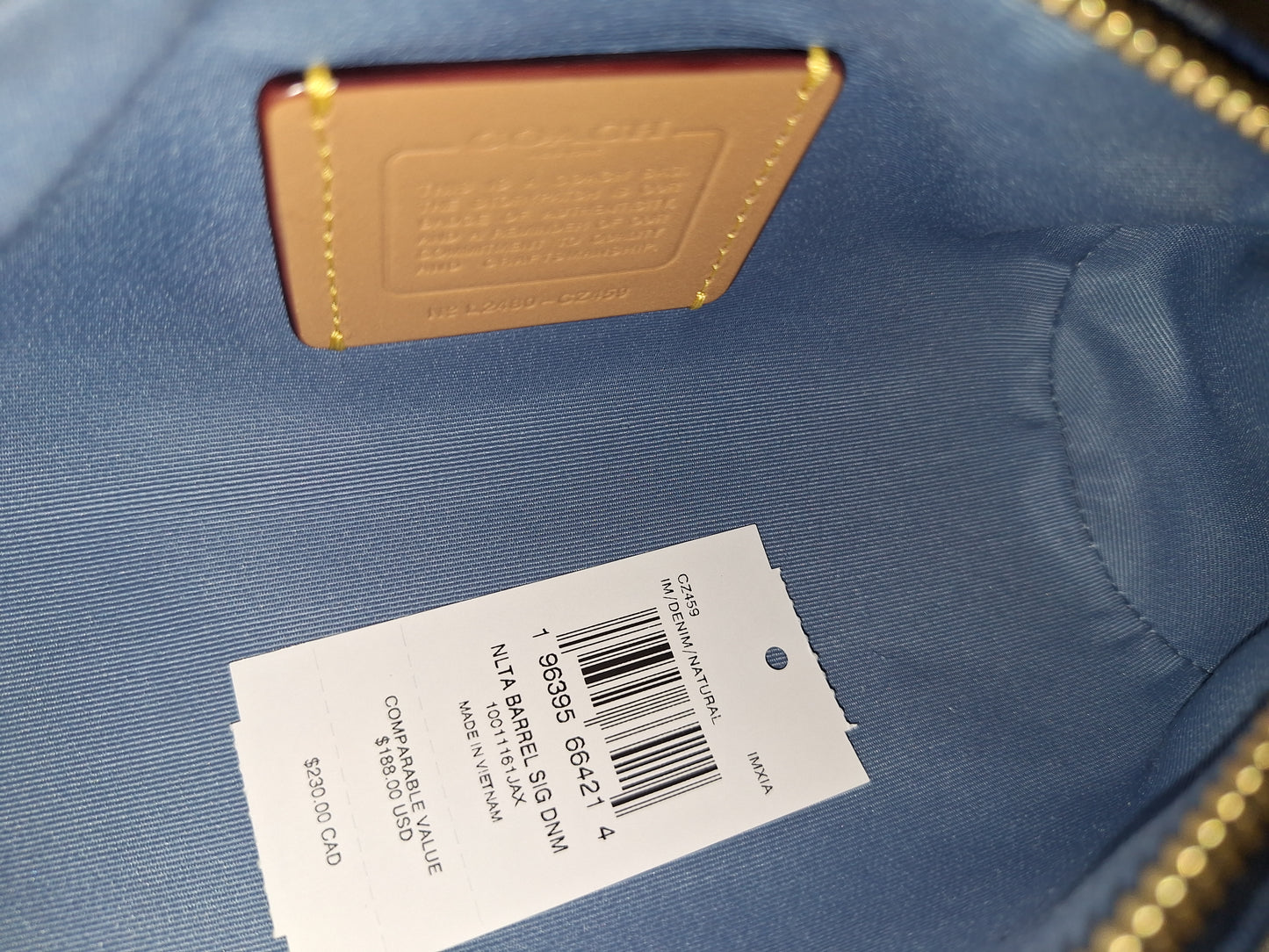 Coach Signature Denim Nolita Barrel - EUC - (Price Includes Shipping)