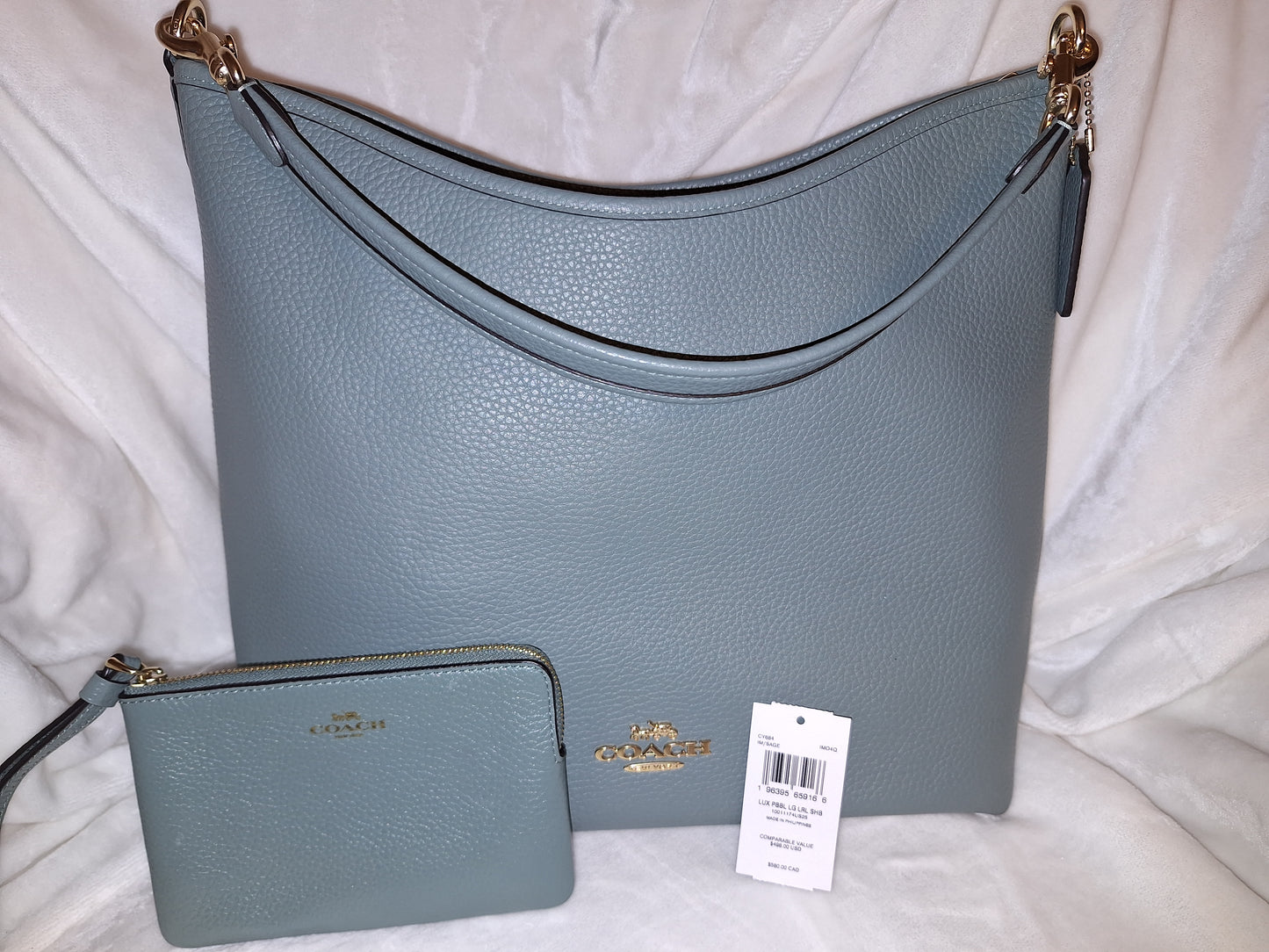 Coach Large Laurel Shoulder Bag - Sage - EUC & Corner Zip - Sage - EUC (Price Includes Shipping)