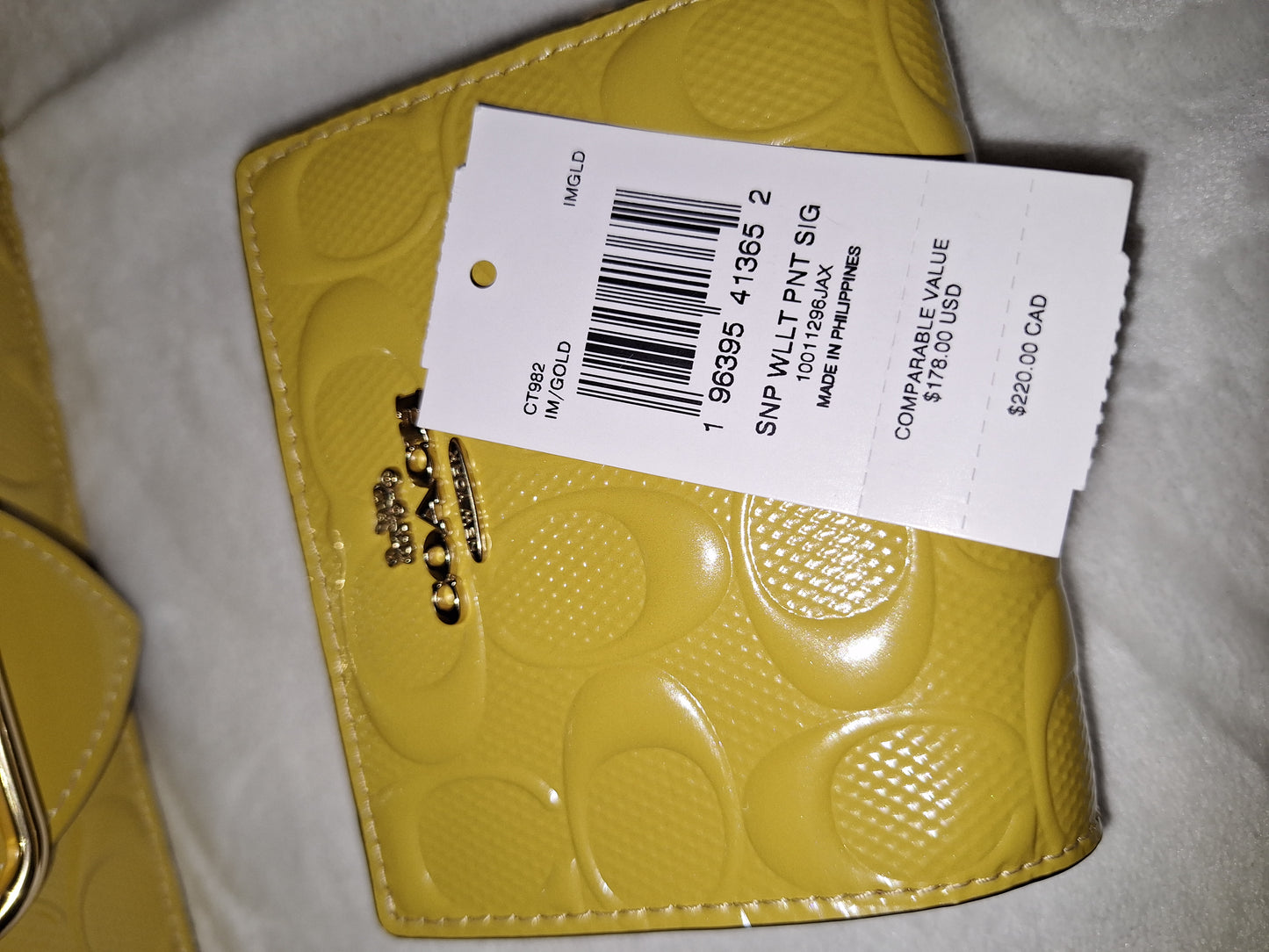 Coach Patent Morgan Bag & Snap Wallet - Gold (Yellow) - NWT (Price Includes Shipping)