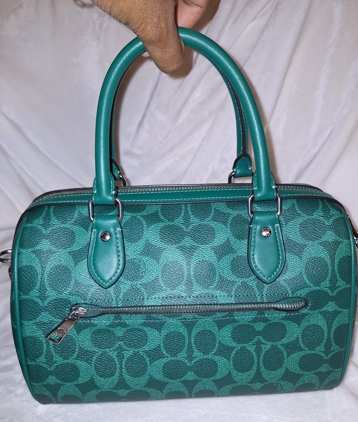 Coach Rowan - Signature Canvas - Bright Jade - EUC (Price Includes Shipping) (Matching Wallet Available Separately)
