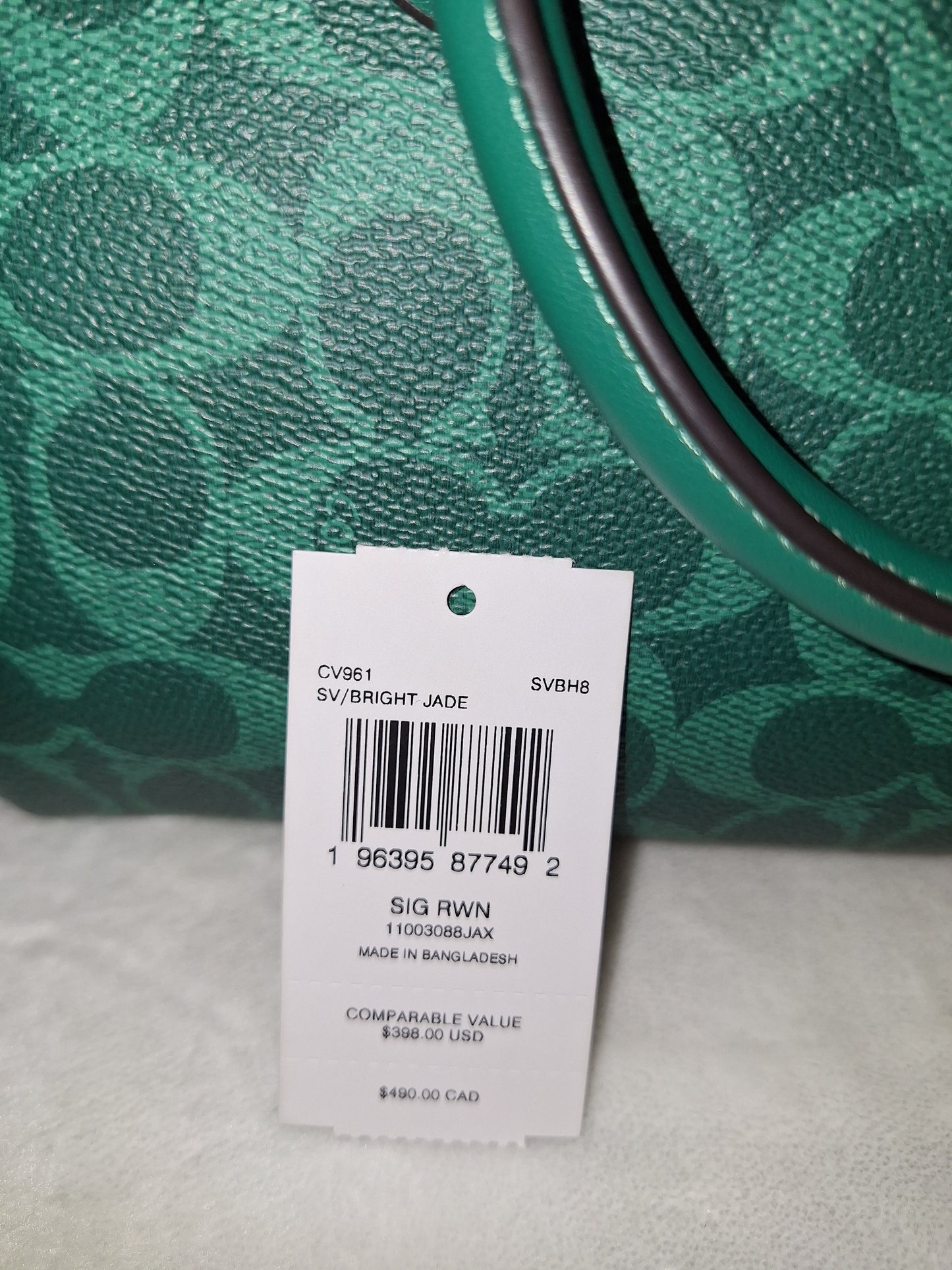 Coach Rowan - Signature Canvas - Bright Jade - EUC (Price Includes Shipping) (Matching Wallet Available Separately)