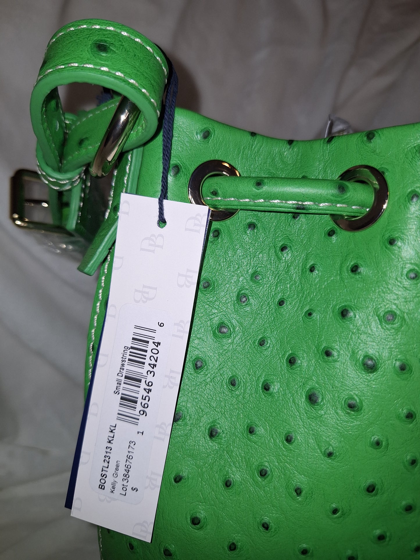 Dooney & Bourke Small Ostrich Drawstring Bag - Kelly Green - NWT (Price Includes Shipping)