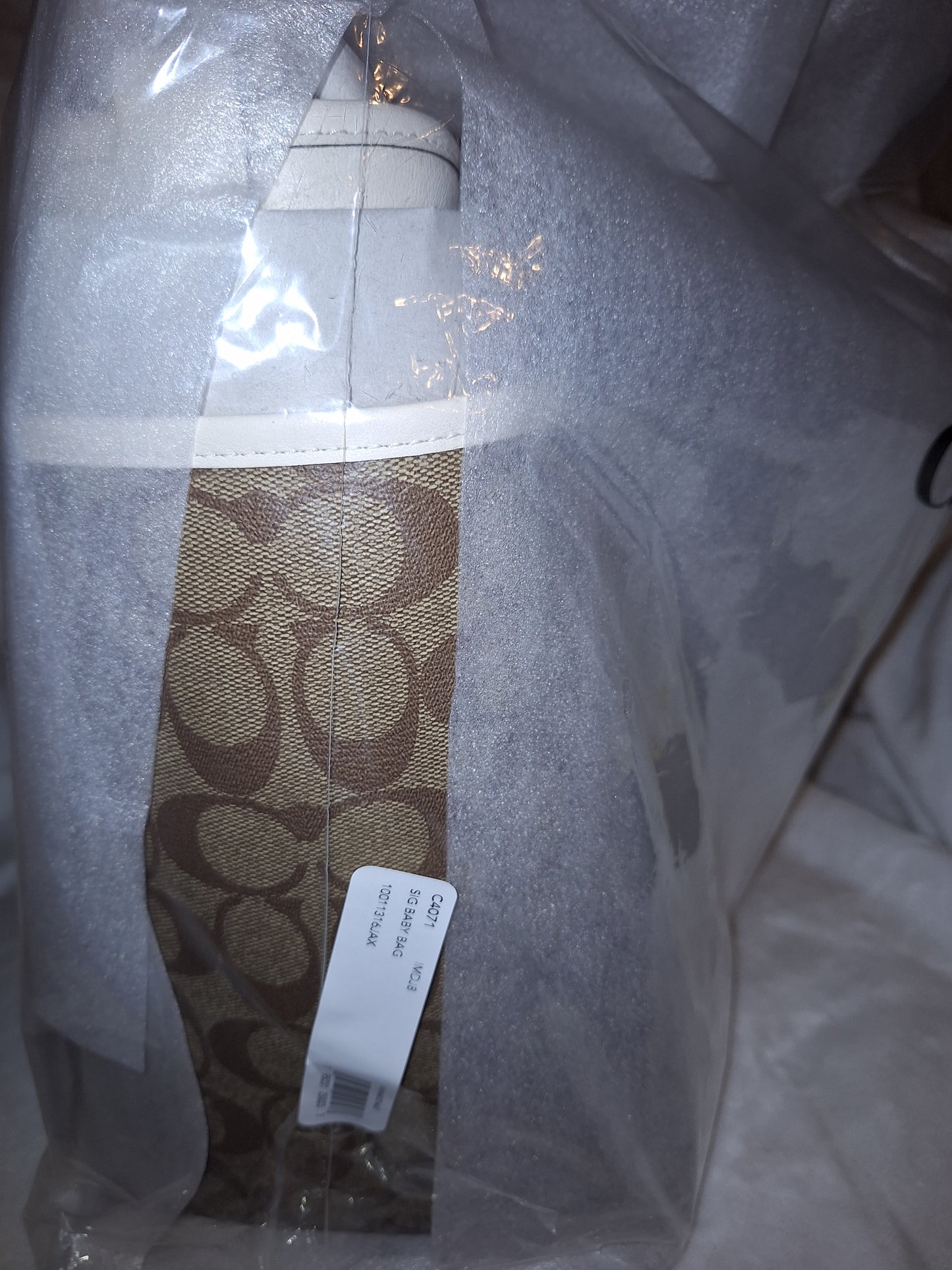 Coach Signature Canvas & Leather Baby Bag Tote - Khaki/Chalk - NWT (Price Includes Shipping)