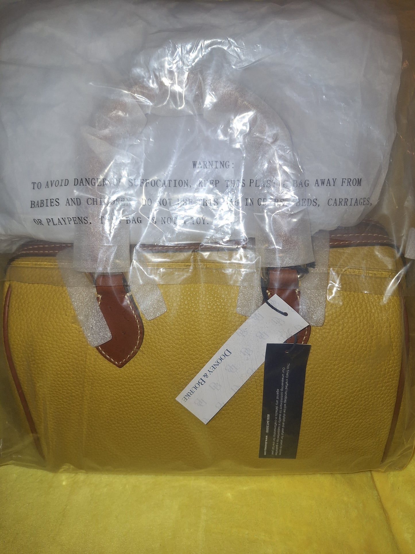 Dooney & Bourke Pebble Leather Barrel Satchel & Matching Kisslock Coin Purse - Mustard - NWT - Price Includes Shipping