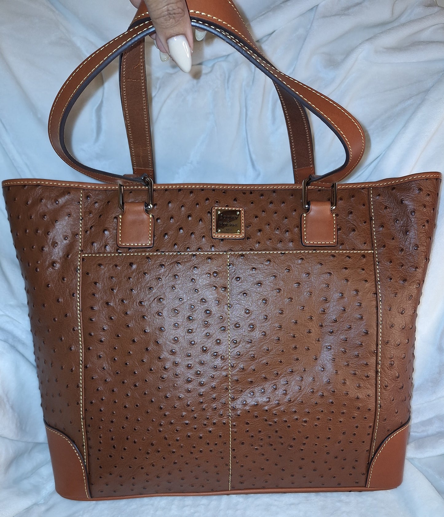 Dooney & Bourke Ostrich Newport Shoulder Tote - Cognac - NWT (Price Includes Shipping)