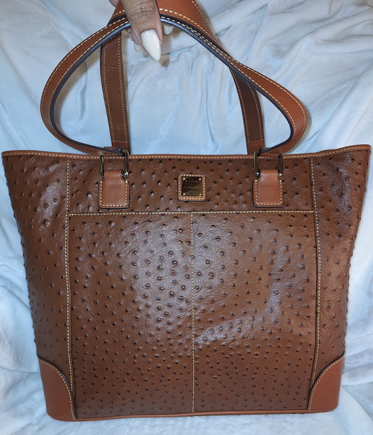 Dooney & Bourke Ostrich Newport Shoulder Tote - Cognac - NWT (Price Includes Shipping)