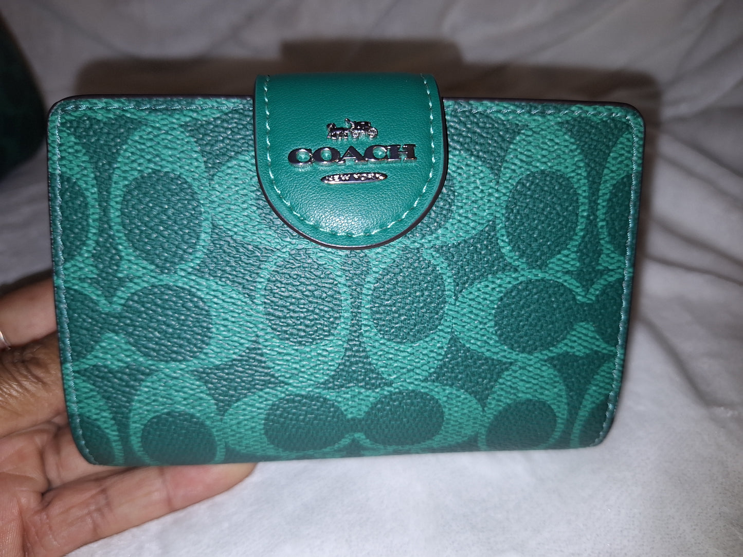 Coach Wallet - Signature Canvas - Bright Jade - NWT (Price Includes Shipping) ( Matching Rowan Available Separately)