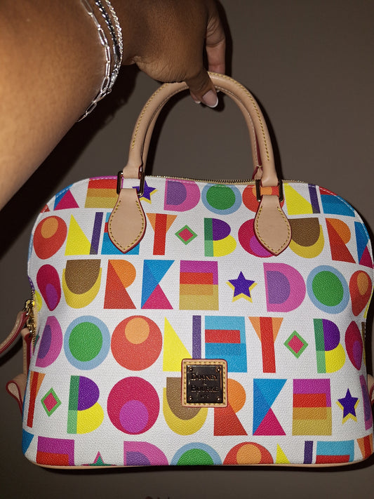 Dooney & Bourke Art Deco Satchel - White - EUC (Price Includes Shipping)