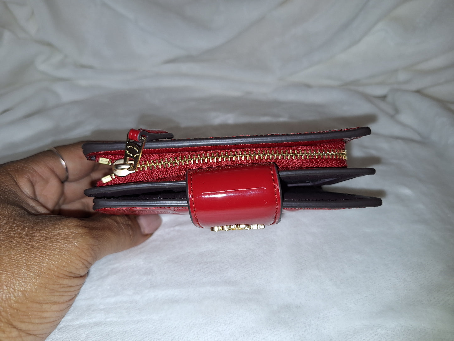 Coach Patent Signature Corner Zip Wallet - Red - NWT (Matching Bag Available Separately) (Price Includes Shipping)