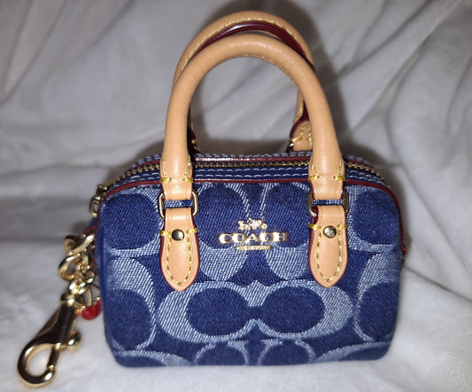 Coach Signature Denim Rowan Bag Charm/Keychain - EUC (Price Includes Shipping)