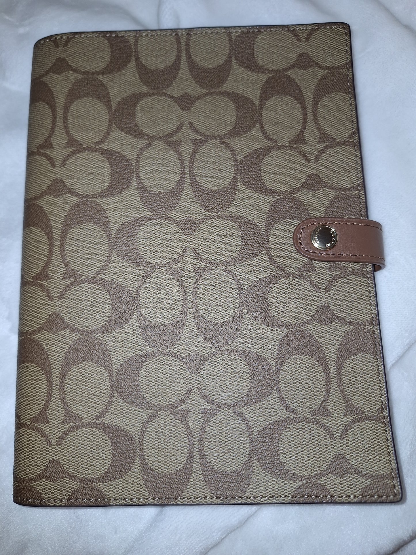 Coach Notebook - Signature Canvas - Khaki/Saddle - NWT (Price Includes Shipping)