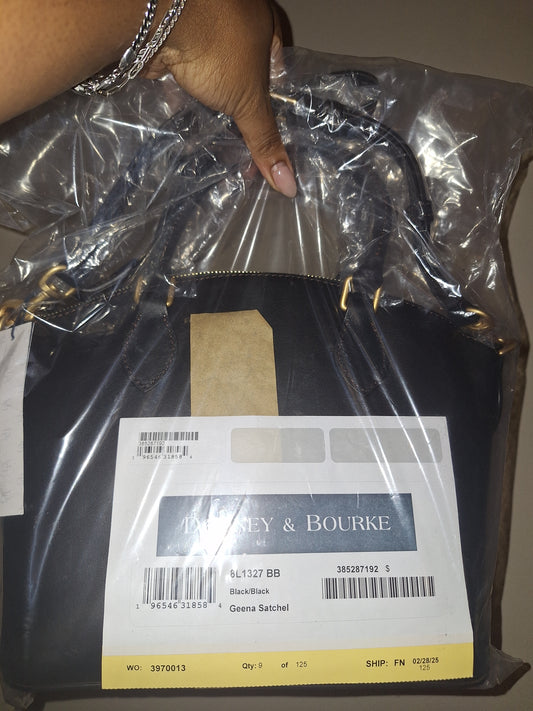 Dooney & Bourke Florentine Geena Satchel - Black/Black - NWT (Price Includes Shipping)