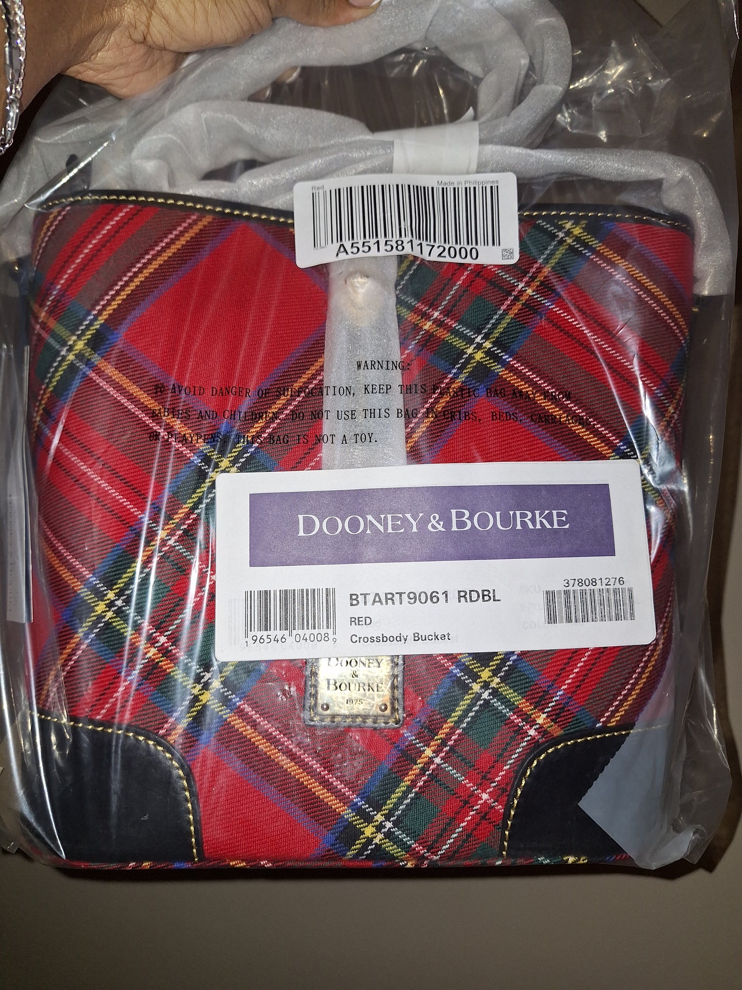 Dooney & Bourke Tartan Crossbody Bucket - Red - NWT (Price Includes Shipping)