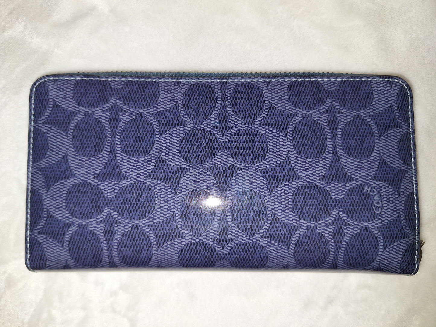 Coach Glossy Signature Denim Long Zip Wallet/Wristlet - GUC (Price Includes Shipping)