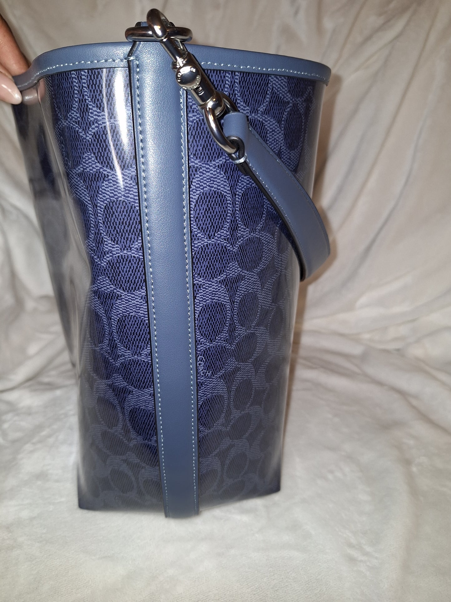 Coach Large City Bucket - Glossy Signature Dark Denim - EUC - (Price Includes Shipping)