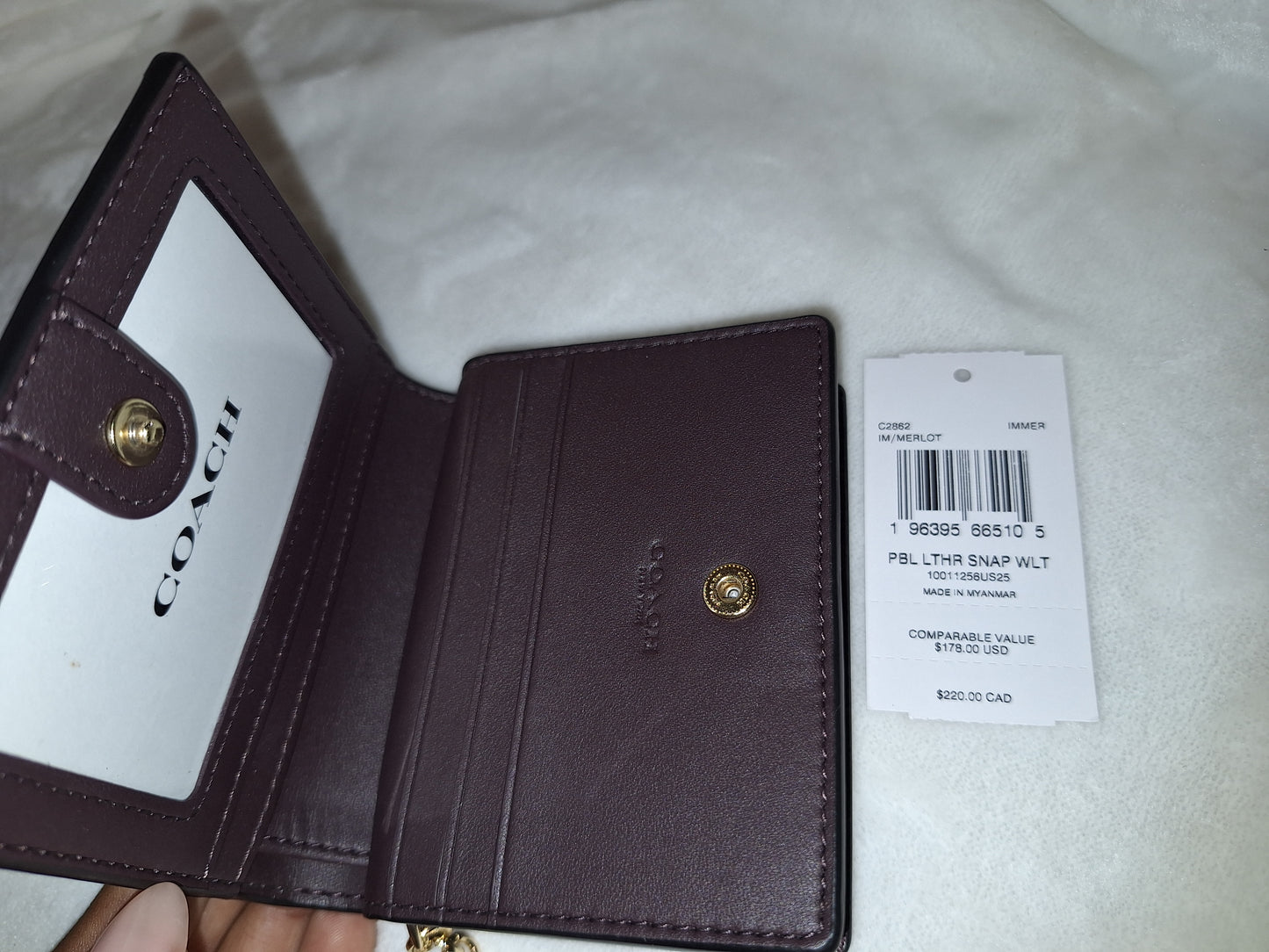 Coach Snap Wallet - Leather - Merlot - NWT (Price Includes Shipping) (Matching Georgia Satchel Available Separately)