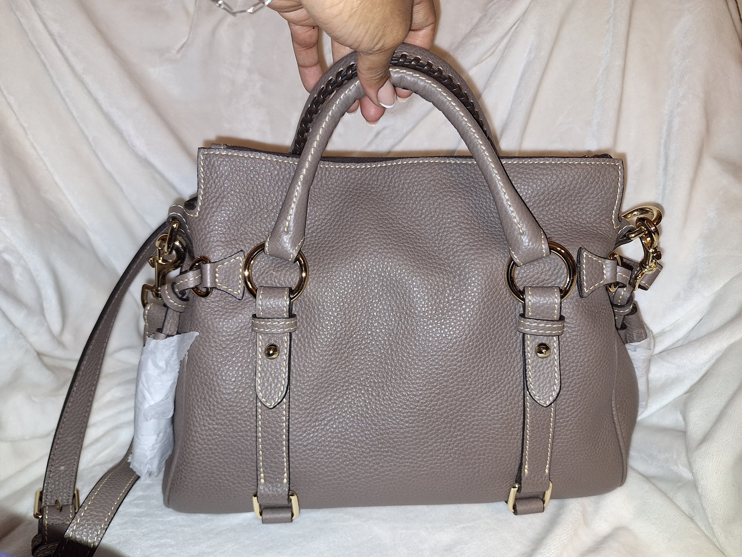 Dooney & Bourke Made In The USA Satchel - Pebble Leather - Elephant - NWOT (Price Includes Shipping)