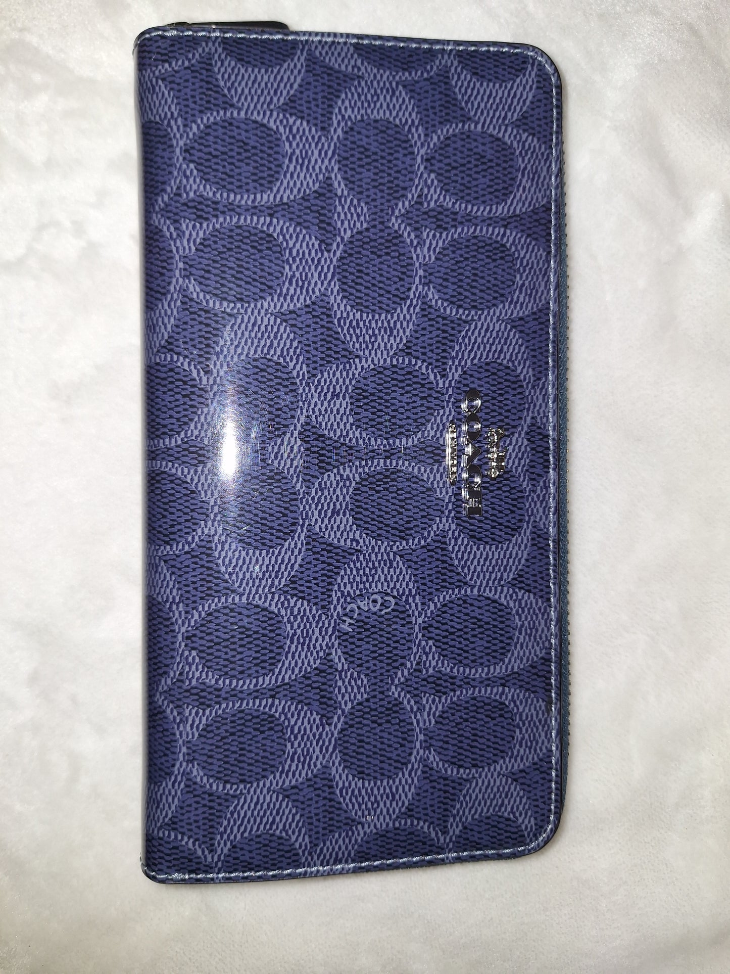 Coach Glossy Signature Denim Long Zip Wallet/Wristlet - GUC (Price Includes Shipping)