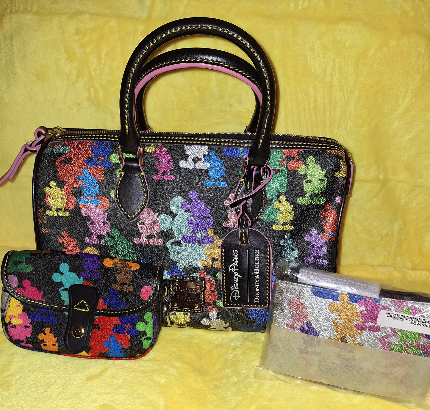 Dooney & Bourke Wonder Mickey 10th Anniversary Satchel - Black - NWT (Comes with 2 Matching Coin Purses - 1 Silver NWT & 1 Black EUC) - Price Includes Shipping