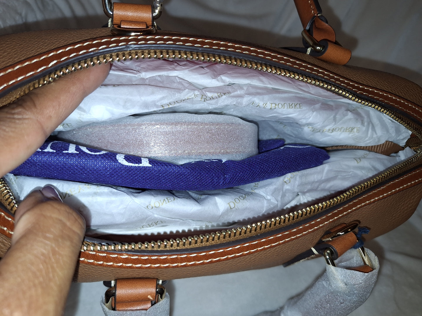 Dooney & Bourke Barrel Satchel  - Pebble Leather - Caramel - NWT (Price Includes Shipping)