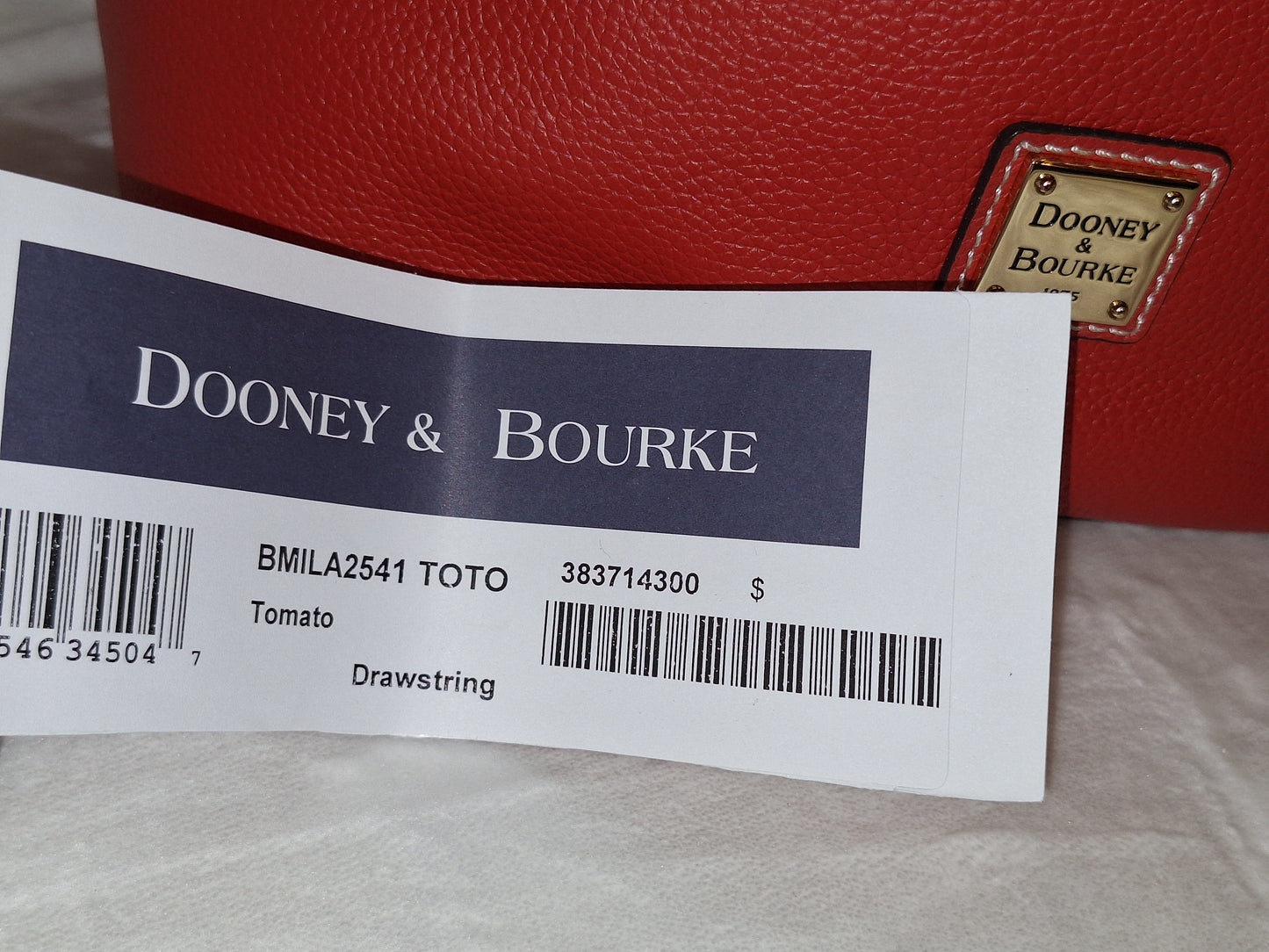 Dooney & Bourke Leather Drawstring Bag - Tomato Red - NWT  (Price Includes Shipping)