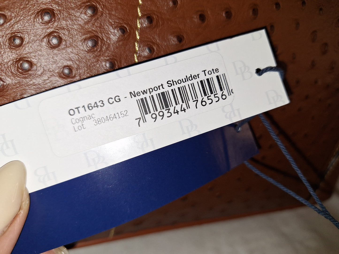 Dooney & Bourke Ostrich Newport Shoulder Tote - Cognac - NWT (Price Includes Shipping)